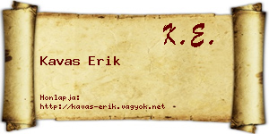 Kavas Erik névjegykártya